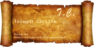 Telegdi Cirilla névjegykártya